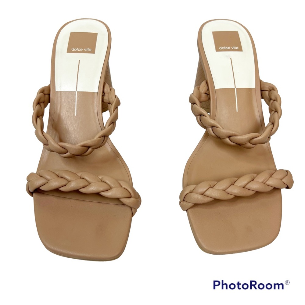 NWOB Dolce Vita Nairi Braided Square Toe Strappy Sandal in Cafe Stella